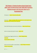 TDCJ Region 1 Training Academy Study Guide Exam&colon; &NewLine;100&percnt; Expert Verified Study Guide 2026&vert;2027 Questions &NewLine;Detailed Answers and Instructor Note For A&plus; &NewLine;Guaranteed Pass