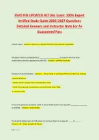 FSVO IFSI UPDATED ACTUAL Exam&colon; 100&percnt; Expert &NewLine;Verified Study Guide 2026&vert;2027 Questions &NewLine;Detailed Answers and Instructor Note For A&plus; &NewLine;Guaranteed Pass