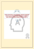 Chem 1010 Final Exam Study Newest 2026&sol;2027 Study Questions With Verified Correct Solutions Guaranteed Pass &vert; Rated A&plus;