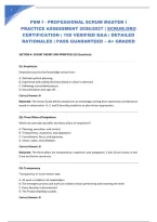 Psm I - Professional Scrum Master I Practice Assessment 2026&sol;2027 &vert; Scrum&period;org Certification &vert; 100 Verified Q&A &vert; Detailed Rationales &vert; Pass Guaranteed &ndash; A&plus; Graded