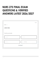 Nurs 275 Final Exam Questions & Verified Answers Latest 2026&sol;2027