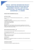 Cipp&sol;Us - Certified Information Privacy Professional&sol;United States Practice Assessment 2026&sol;2027 &vert; Iapp Privacy Certification &vert; 100 Verified Q&A &vert; Pass Guaranteed &ndash; A&plus; Graded