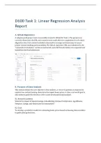 WGU D600 Task 1&colon; Linear Regression Analysis &vert; Complete Report&comma; Python Modeling&comma; Results & Visualizations &vert; 2026&sol;2027 Updated