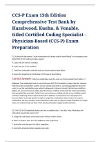 CCS-P Certified Coding Specialist Physician-Based Exam 13th Edition Comprehensive Test Bank with Practice Questions&comma; Answers&comma; and Detailed Rationales Covering Physician-Based Coding&comma; CPT&comma; ICD-10-CM&comma; HCPCS Level II&comma; E&sol;M Services&comma; and AHIMA Certification Pr