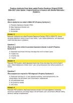 Prophecy dysthymia Exam latest update Practice Questions &lpar;Original&rpar; EXAM &vert; 2026&ndash;2027 Latest Update &vert; Original Questions & Answers with Detailed Rationales &vert; Graded A&plus;