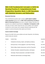 NSG 3130 Fundamental Concepts & Skills for Nursing Practice II&colon; Comprehensive Exam Preparation Question Bank &lpar;1&comma;200 Questions with Detailed Answers and Rationales&rpar;&NewLine;Document Overview&NewLine;This comprehensive question bank contains 1&comma;200 original multiple-choic