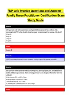 FNP Leik Practice Questions and Answers &ndash; Family Nurse Practitioner Certification Exam Study Guide&NewLine;