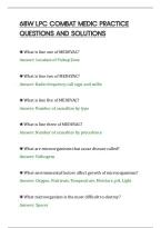 68W Lpc Combat Medic Practice&NewLine;Questions And Solutions