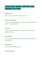 Sch4U Final Review Questions And&NewLine;Verified Solutions&NewLine;