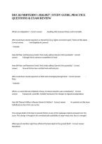 Bio 263 Midterm 1 2026&sol;2027 &vert; Study Guide&comma; Practice Questions & Exam Review