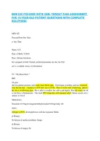 Msn 622 Focused Note One&colon; Throat Pain Assessment&NewLine;For 18-Year-Old Patient Questions With Complete&NewLine;Solutions
