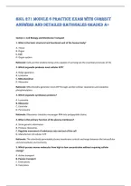 BIOL 271 Module 6 Practice Exam with correct &NewLine;answers and detailed rationales graded A&plus;
