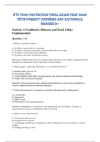 NYC Food Protection Final Exam Prep 2026 &NewLine;with correct answers and rationale &NewLine;graded A&plus; 
