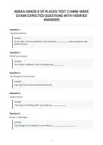 Abeka Grade 8 Of Places Test 3 &lpar;Nine-Week&NewLine;Exam&rpar; Expected Questions With Verified&NewLine;Answers