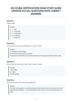 Sdi Scuba Certification Exam Study Guide&NewLine;Updated Actual Questions With Correct&NewLine;Answers