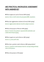 Abo Practical Knowledge Assessment&NewLine;With Answer Key