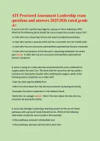 ATI Proctored Assessment Leadership exam &NewLine;questions and answers 20252026 rated grade &NewLine;A&plus;