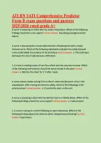 ATI RN VATI Comprehensive Predictor &NewLine;Form B exam questions and answers  rated grade A&plus; 