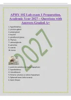 APHY 102 Lab exam 1 Preparation&comma;&NewLine;Academic Year 2027 &ndash; Questions with&NewLine;Answers Graded A&plus;
