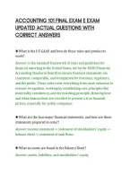 Accounting 101 Final Exam E Updated&NewLine;Actual Questions With Correct&NewLine;Answers