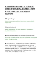 Accounting Information System 1St&NewLine;Edition By Savage All Chapters 1 To 19&NewLine;Complete Study Guide With Solved&NewLine;Questions