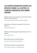 Accounting Information Systems 16Th&NewLine;Edition By Romney All Chapters 1 24&NewLine;Complete Study Guide With Solved&NewLine;Questions