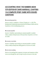 Accounting What The Numbers Mean&NewLine;13Th Edition By David Marshall Chapters&NewLine;1 16 Complete Study Guide With Solved&NewLine;Questions