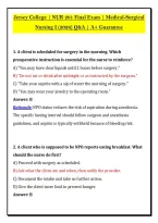 Jersey College &vert; NUR 201 Final Exam &vert; Medical-Surgical &NewLine;Nursing I &lpar;2026&rpar; Q&A &vert; A&plus; Guarantee