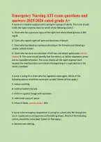 Emergency Nursing ATI exam questions and &NewLine;answers  rated grade A&plus;