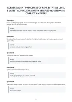 Aceable Agent Principles Of Real Estate Ii Level&NewLine;5 Latest Actual Exam With Verified Questions &&NewLine;Correct Answers&NewLine;