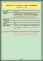 Macroeconomics - Midterm and Final Exam Preparation -&NewLine;Questions and Answers Already Graded A&plus; Premium Exam&NewLine;Tested And Verified