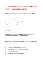 Human Physiology Exam Questions And &NewLine;Correct Answers 2025&sol;2026   