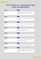ACCT 3130 Clemson Test 1 &vert; Questions with 100&percnt; Verified&NewLine;Answers &vert; Latest Update 2026&sol;2027
