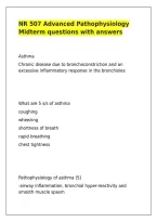 NR 507 Advanced Pathophysiology Midterm questions with answers