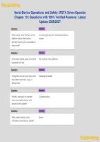 Aerial Device Operations and Safety&colon; IFSTA Driver&colon;Operator&NewLine;Chapter 19 &vert; Questions with 100&percnt; Verified Answers &vert; Latest&NewLine;Update 2026&sol;2027