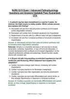 NURS 5315 Exam 1 Advanced Pathophysiology Questions and Answers&vert; Updated&vert; Pass Guaranteed- UTA