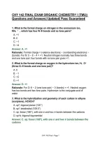 CHY 142 FINAL EXAM ORGANIC CHEMISTRY I &lpar;TMU&rpar;&colon; Questions and Answers&vert; Updated&vert; Pass Guaranteed