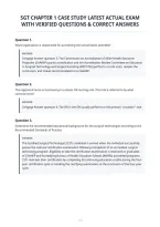 Sgt Chapter 1 Case Study Latest Actual Exam&NewLine;With Verified Questions & Correct Answers