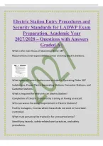 Electric Station Entry Procedures and&NewLine;Security Standards for LADWP Exam&NewLine;Preparation&comma; Academic Year&NewLine;2027&sol;2028 &ndash; Questions with Answers&NewLine;Graded A&plus;