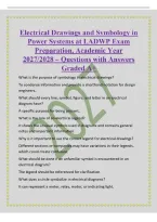 Electrical Drawings and Symbology in&NewLine;Power Systems at LADWP Exam&NewLine;Preparation&comma; Academic Year&NewLine;2027&sol;2028 &ndash; Questions with Answers&NewLine;Graded A&plus;&NewLine;What is the purpose of symbology in electrical drawings&quest;&NewLine;To condense information and provide a shorthand notatio
