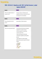 BIOL 180 Unit 2 &vert; Questions with 100&percnt; Verified Answers &vert; Latest&NewLine;Update 2026&sol;2027&NewLine;
