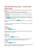 NUR 242 Med-Surg Exam 1&period; Galen 2025&sol;&NewLine;2026 update