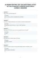 Alabama Boating Test &lpar;60 Questions&rpar; Latest&NewLine;Actual Exam With Verified Questions &&NewLine;Correct Answers&NewLine;