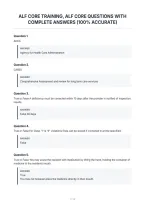 Alf Core Training&comma; Alf Core Questions With&NewLine;Complete Answers &lpar;100&percnt; Accurate&rpar;