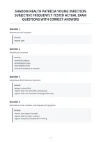 Shadow Health Patricia Young Infection&NewLine;Subjective Frequently Tested Actual Exam&NewLine;Questions With Correct Answers