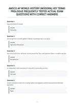 Amsco Ap World History &lpar;Modern&rpar;&semi; Key Terms&NewLine;Prologue Frequently Tested Actual Exam&NewLine;Questions With Correct Answers