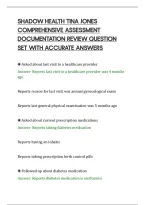 Shadow Health Tina Jones&NewLine;Comprehensive Assessment&NewLine;Documentation Review Question&NewLine;Set With Accurate Answers&NewLine;