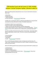 CDR Nutrition Exam with all Correct & 100&percnt; Verified Answers &vert;Actual Complete Update &vert;Already Graded A&plus;