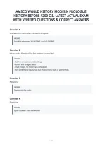 Amsco World History Modern Prologue&NewLine;History Before 1200 C&period;e&period; Latest Actual Exam&NewLine;With Verified Questions & Correct Answers