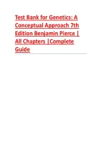 Test Bank for Genetics&colon; A&NewLine;Conceptual Approach 7th&NewLine;Edition Benjamin Pierce &vert;&NewLine;All Chapters &vert;Complete&NewLine;Guide